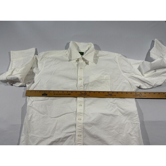 Sid Mashburn White OXFORD Cotton Long Sleeve Button Down Collar Shirt Sz 17.5 34 - Picture 5 of 9